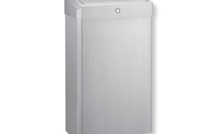 Coș de gunoi de 30 L cu capac rabatabil, seria R1 / oțel inoxidabil periat