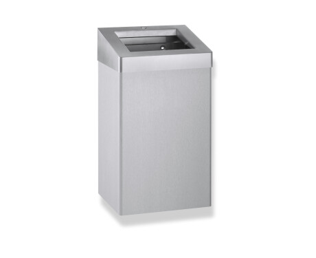 Coș de gunoi de 49 L cu capac deschis, seria R10 / oțel inoxidabil periat