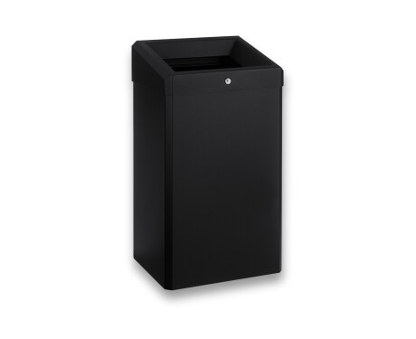 Coș de gunoi de 49 L cu capac deschis, seria R1 / oțel inoxidabil negru mat