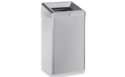 Coș de gunoi de 49 L cu capac deschis, seria R1 / oțel inoxidabil periat