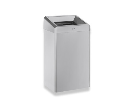 Coș de gunoi de 49 L cu capac deschis, seria R1 / oțel inoxidabil periat