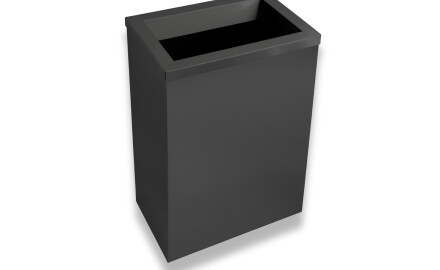 Coș de gunoi de 50 L, cu capac prevăzut cu orificiu de aruncare / oțel inoxidabil, negru mat