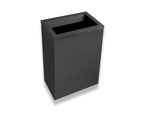 Coș de gunoi de 50 L, cu capac prevăzut cu orificiu de aruncare / oțel inoxidabil, negru mat