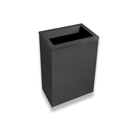 Coș de gunoi de 50 L, cu capac prevăzut cu orificiu de aruncare / oțel inoxidabil, negru mat #1