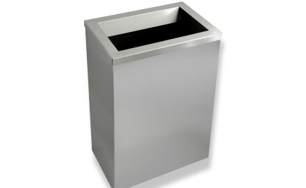 Coș de gunoi de 50 L, cu capac prevăzut cu orificiu de aruncare / oțel inoxidabil periat