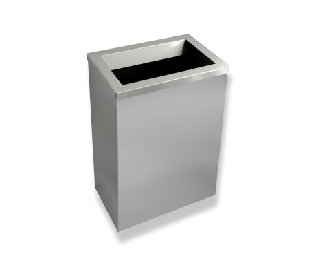 Coș de gunoi de 50 L, cu capac prevăzut cu orificiu de aruncare / oțel inoxidabil periat