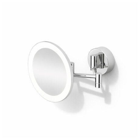 Oglindă cosmetică cu mărire de 3x, rotundă, cu iluminare LED, reglare continuă a culorii luminii, rabatabilă, cu braț dublu mobil / cromată #1