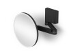 Oglindă cosmetică cu mărire de 5x, rotundă, cu iluminare LED, reglare continuă a culorii luminii, rabatabilă, cu braț dublu mobil / negru mat
