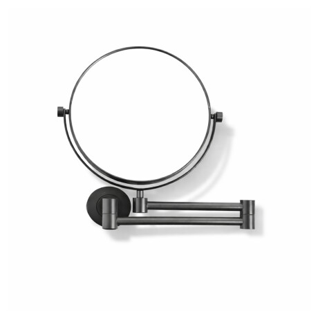 Oglindă cosmetică simplă / mărire 3x, rotundă, rabatabilă, cu braț dublu mobil / negru mat #1