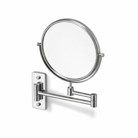 Oglindă cosmetică simplă / mărire 3x, rotundă, rabatabilă, cu braț dublu mobil / cromată #1