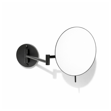 Oglindă cosmetică cu mărire de 3x, rotundă, rabatabilă, cu braț dublu mobil / negru mat #1