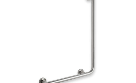 Bară de sprijin pentru persoanele cu dizabilități Ø32 STANDARD tip L, 55 x 77 stânga / oțel inoxidabil periat