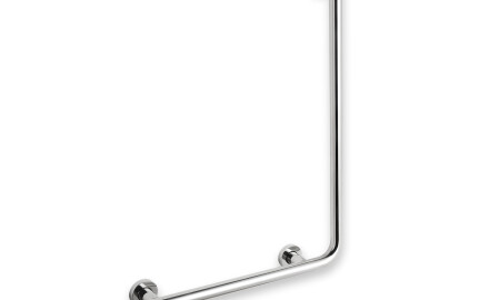 Bară de sprijin pentru persoanele cu dizabilități Ø32 STANDARD tip L, 55 x 77 stânga / oțel inoxidabil lustruit