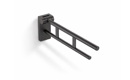 Bară de sprijin pentru persoane cu dizabilități, Ø32, rabatabilă, PREMIUM – 60 cm / oțel inoxidabil, negru mat