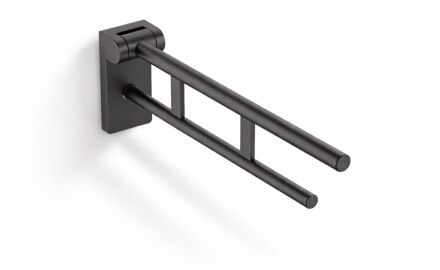 Bară de sprijin pentru persoane cu dizabilități, Ø32, rabatabilă, PREMIUM – 70 cm / oțel inoxidabil, negru mat
