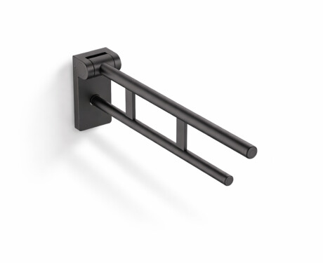 Bară de sprijin pentru persoane cu dizabilități, Ø32, rabatabilă, PREMIUM – 70 cm / oțel inoxidabil, negru mat