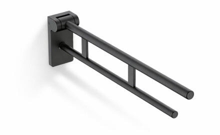 Bară de sprijin pentru persoane cu dizabilități, Ø32, rabatabilă, PREMIUM – 80 cm / oțel inoxidabil, negru mat