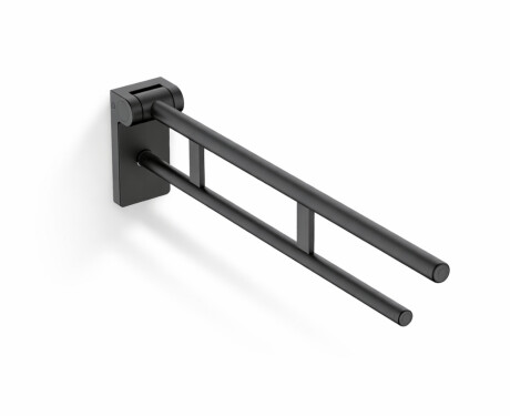Bară de sprijin pentru persoane cu dizabilități, Ø32, rabatabilă, PREMIUM – 80 cm / oțel inoxidabil, negru mat