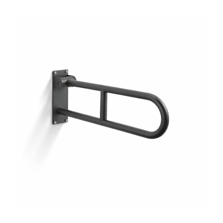 Bară de sprijin pentru persoanele cu dizabilități, Ø32, arcuită, rabatabilă, model STANDARD – 60 cm / oțel inoxidabil, negru mat #1