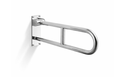 Bară de sprijin pentru persoanele cu dizabilități, Ø32, arcuită, rabatabilă, model STANDARD – 60 cm / oțel inoxidabil lustruit
