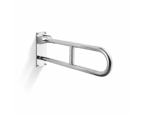 Bară de sprijin pentru persoanele cu dizabilități, Ø32, arcuită, rabatabilă, model STANDARD – 60 cm / oțel inoxidabil lustruit