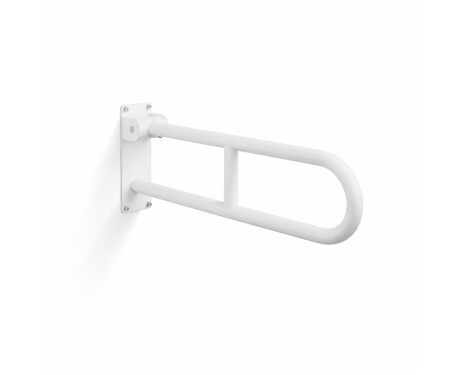 Bară de sprijin pentru persoane cu dizabilități, Ø32, arcuită și rabatabilă, model STANDARD – 60 cm / oțel inoxidabil, alb mat
