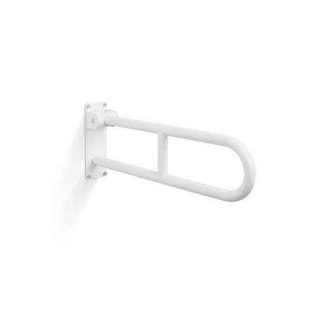 Bară de sprijin pentru persoane cu dizabilități, Ø32, arcuită și rabatabilă, model STANDARD – 60 cm / oțel inoxidabil, alb mat #1