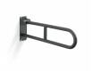 Bară de sprijin pentru persoanele cu dizabilități, Ø32, arcuită, rabatabilă, model STANDARD – 70 cm / oțel inoxidabil, negru mat