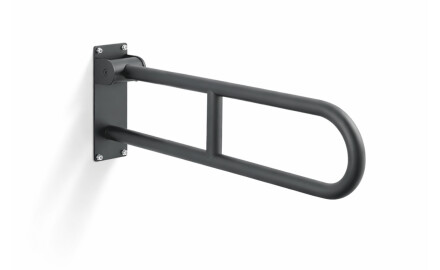 Bară de sprijin pentru persoanele cu dizabilități, Ø32, arcuită, rabatabilă, model STANDARD – 70 cm / oțel inoxidabil, negru mat