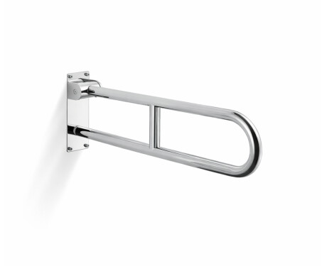 Bară de sprijin pentru persoanele cu dizabilități, Ø32, arcuită, rabatabilă, model STANDARD – 70 cm / oțel inoxidabil lustruit