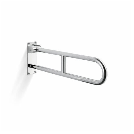 Bară de sprijin pentru persoanele cu dizabilități, Ø32, arcuită, rabatabilă, model STANDARD – 70 cm / oțel inoxidabil lustruit #1