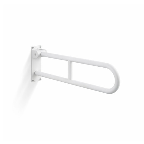 Bară de sprijin pentru persoanele cu dizabilități, Ø32, arcuită, rabatabilă, model STANDARD – 70 cm / oțel inoxidabil, alb mat #1