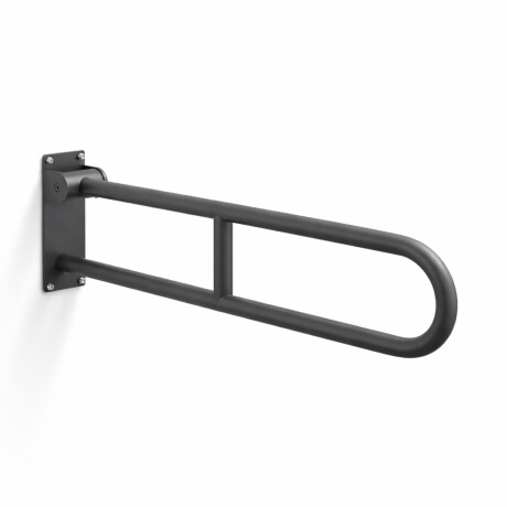 Bară de sprijin pentru persoane cu dizabilități, Ø32, arcuită și rabatabilă, model STANDARD – 80 cm / oțel inoxidabil, negru mat #1