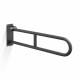 Bară de sprijin pentru persoane cu dizabilități, Ø32, arcuită și rabatabilă, model STANDARD – 80 cm / oțel inoxidabil, negru mat #1