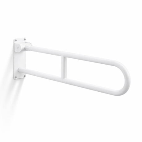 Bară de sprijin pentru persoanele cu dizabilități, Ø32, arcuită și rabatabilă, model STANDARD – 80 cm / oțel inoxidabil, alb mat #1