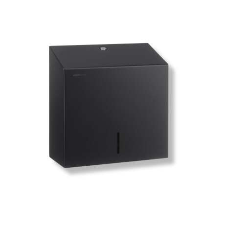 Dispenser pentru prosoape de hârtie pliate în formă de V (dimensiuni maxime ale încărcăturii de hârtie: 25x11,5x24 cm), seria R1 / oțel inoxidabil negru mat #1