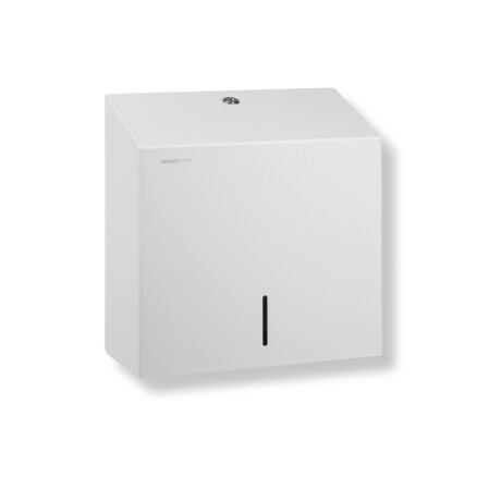 Dispenser pentru prosoape de hârtie pliate în formă de V (dimensiuni maxime ale încărcăturii de hârtie: 25x11,5x24 cm), seria R1 / oțel inoxidabil, alb mat #1