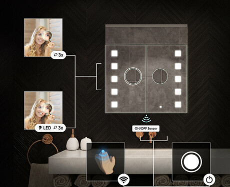 Dulap cu oglinda LED - L03 Emily 66,5 x 72cm #5