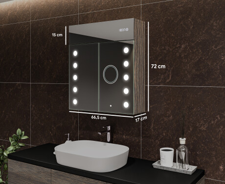 Dulap cu oglinda LED - L06 Emily 66,5 x 72cm #2