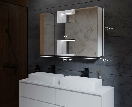 Dulap cu oglinda LED Lisa 100 x 70cm #2