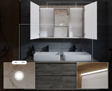 Dulap cu oglinda LED Lisa 100 x 70cm #5