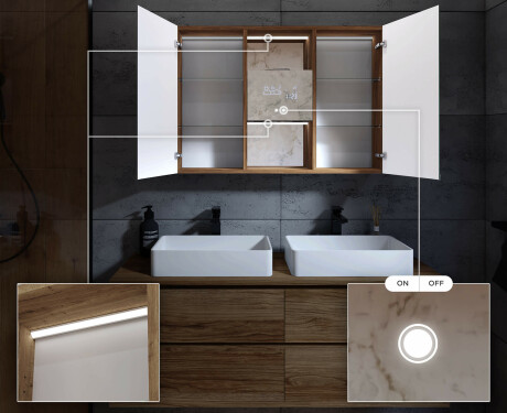 Dulap cu oglinda LED Lisa 100 x 70cm #6