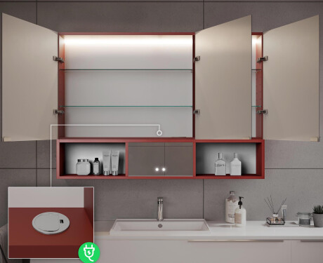 Dulap de baie LED Emma - cu 3 uși 100 x 72cm #10