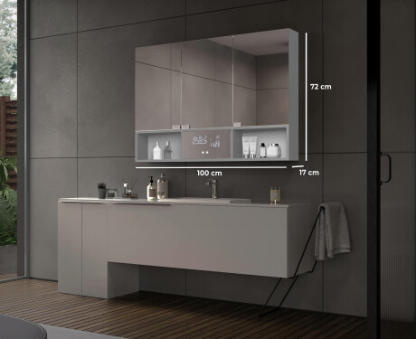 Dulap de baie LED Emma - cu 3 uși 100 x 72cm #2