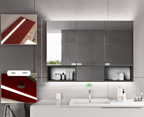 Dulap de baie LED Emma - cu 3 uși 100 x 72cm #7