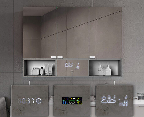 Dulap de baie LED Emma - cu 3 uși 100 x 72cm #8