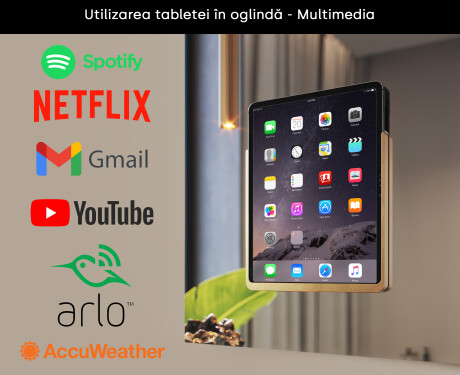 Oglindă LED Modernă Rotunjită cu ramă iPad Displine L141 #3