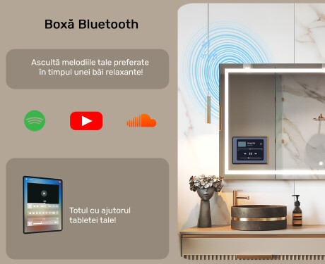 Oglindă LED Modernă Rotunjită cu ramă iPad Displine L141 #4