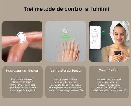 Oglindă LED Modernă Rotunjită cu ramă iPad Displine L141 #5