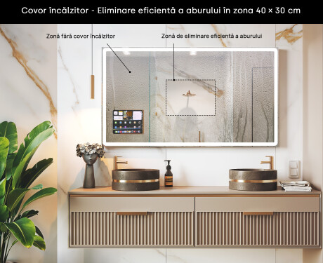 Oglindă LED Modernă Rotunjită cu ramă iPad Displine L141 #7
